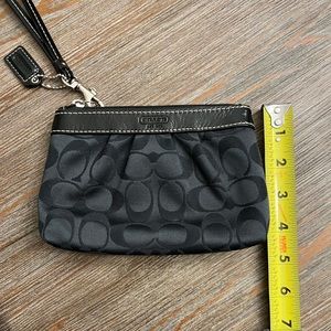 Coach Signature Logo Black Wristlet